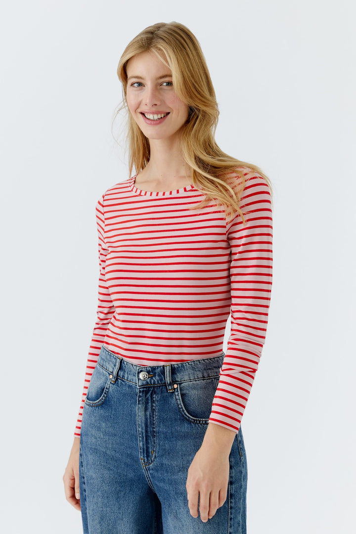 Long-sleeved striped sweater