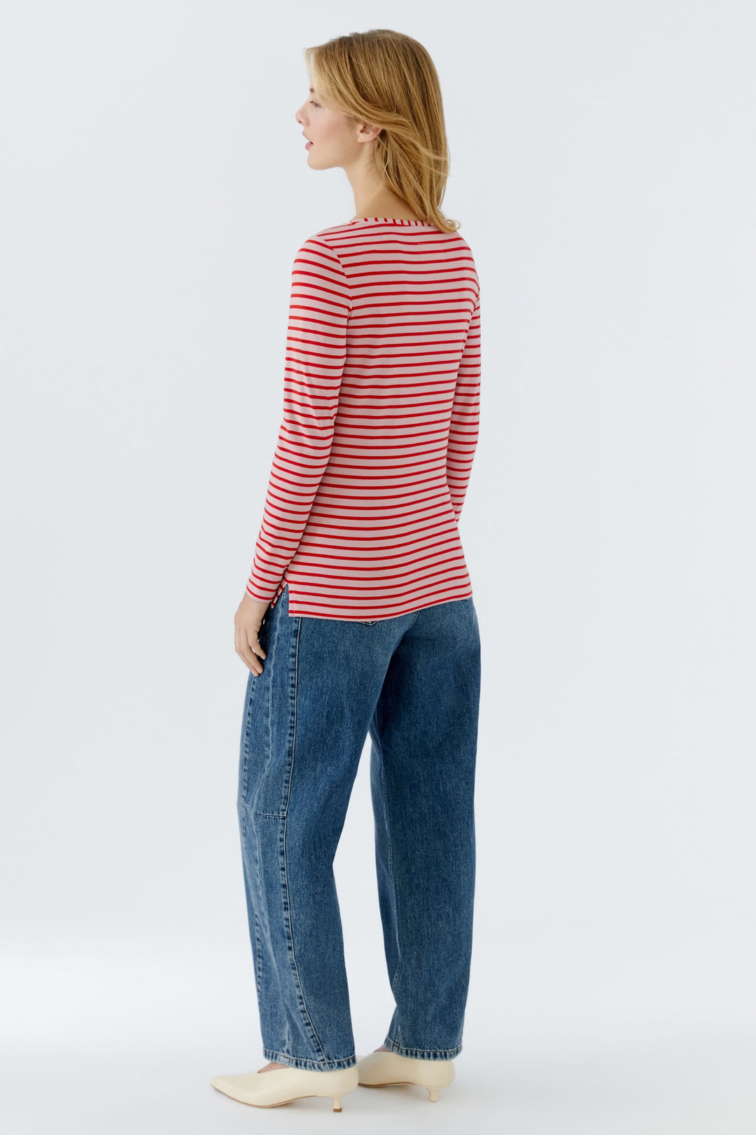 Long-sleeved striped sweater