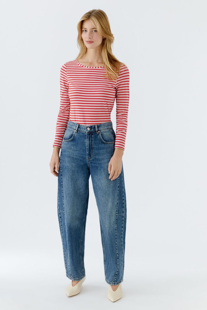 Long-sleeved striped sweater