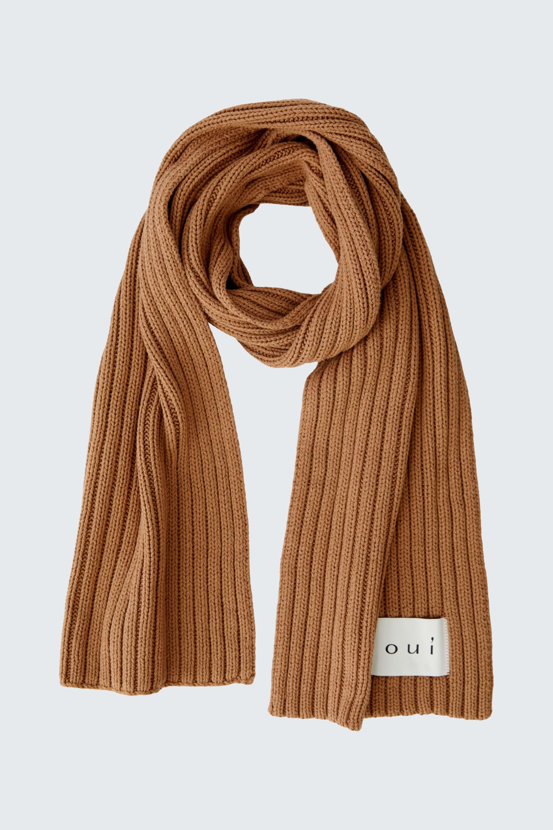 Foulard en tricot doux à finition côtelée