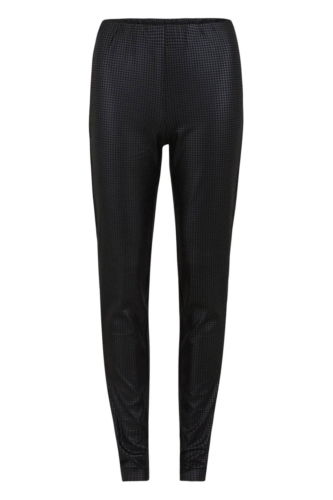 Legging Scuba noir, coupe ajustée et taille élastique, idéal pour un look chic ou décontracté.