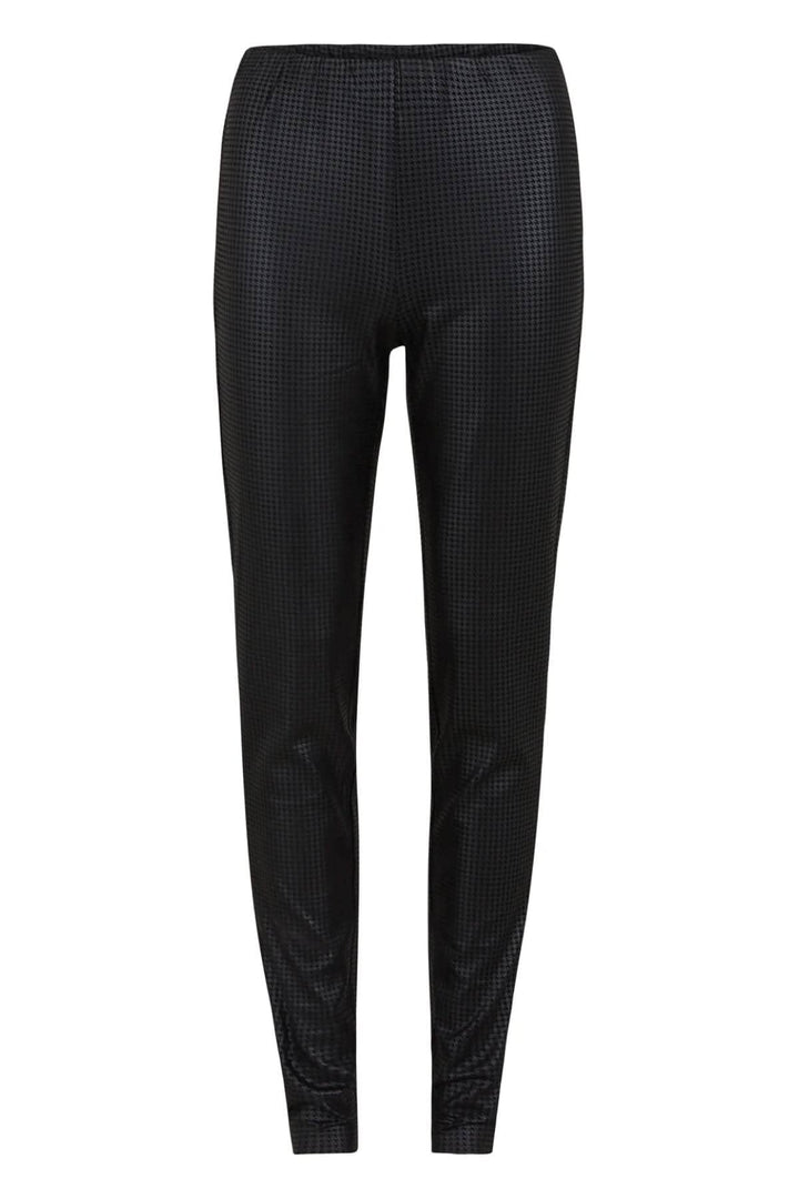Legging Scuba noir, coupe ajustée et taille élastique, idéal pour un look chic ou décontracté.
