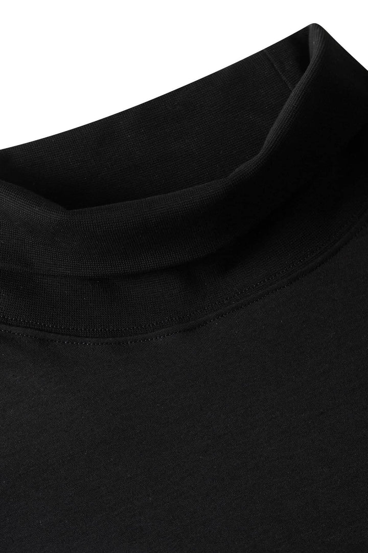 Col roulé de coton noir Georgia, fabrications de qualité, tissu doux et confortable.