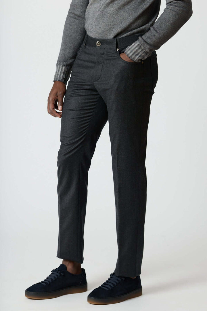Pantalon habillé 5 poches en laine