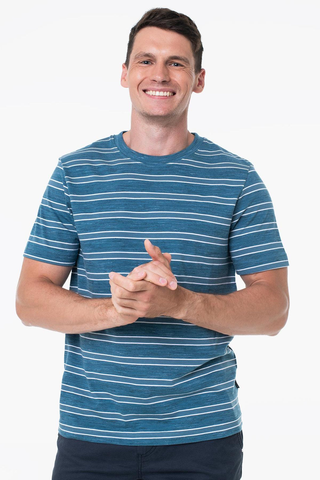 Short-sleeved striped T-shirt