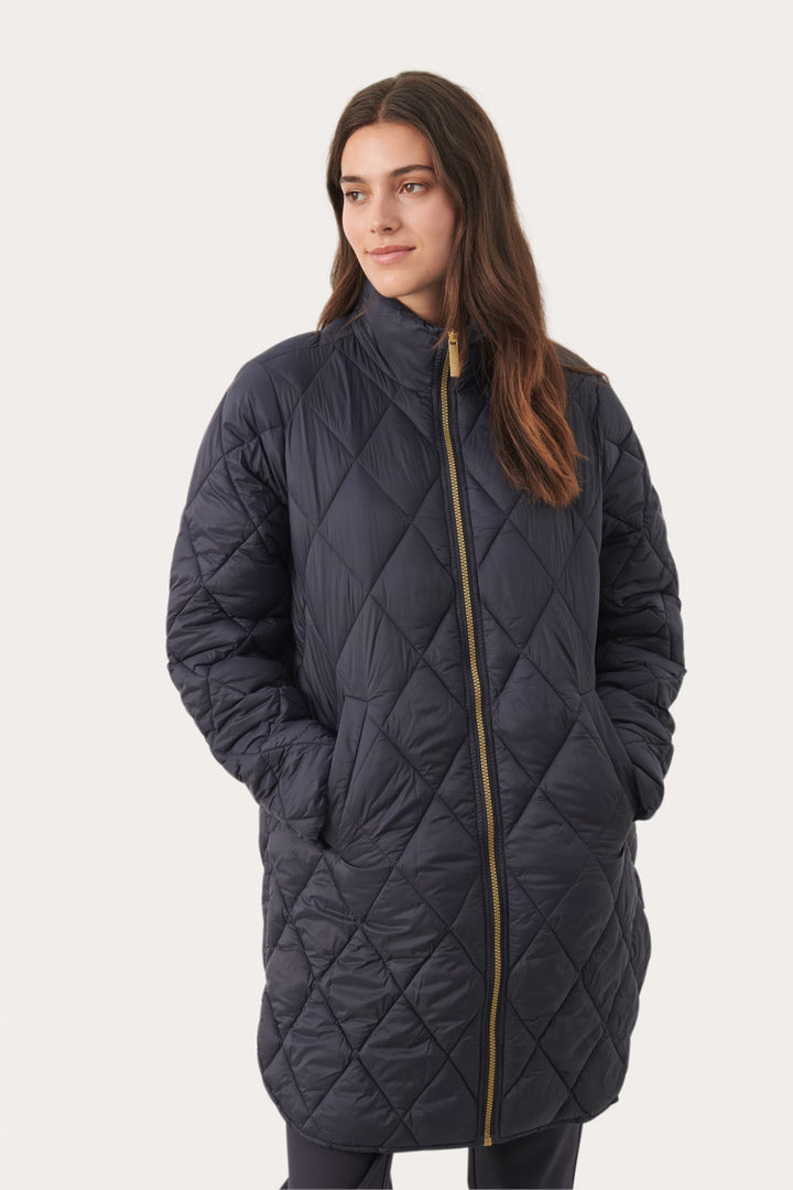Manteau matelassé à losanges