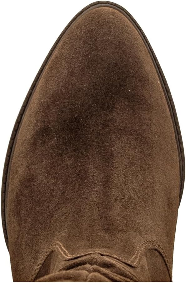 Suede ankle boots with block heel 