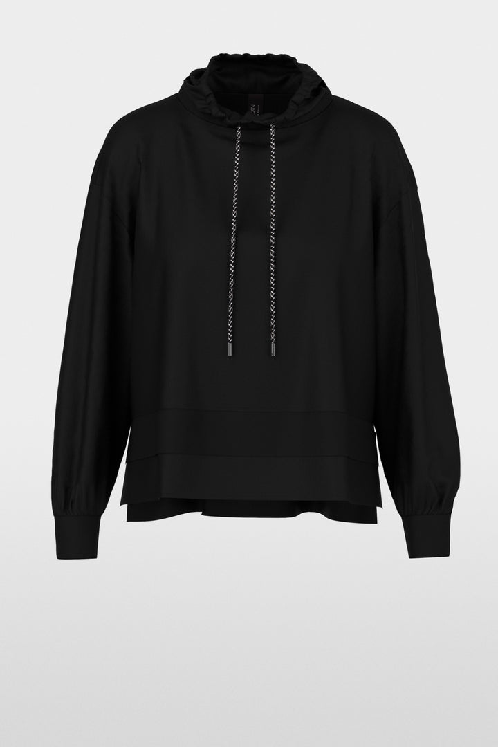 Loose blouse with drawstring neckline 