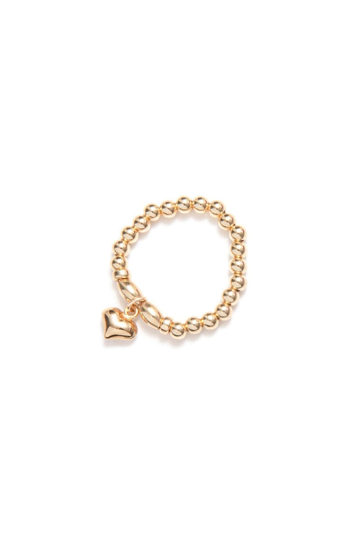 Bague élastique en or vermeil avec breloque en forme de cœur, collection Be Tender, style doux et tendance.