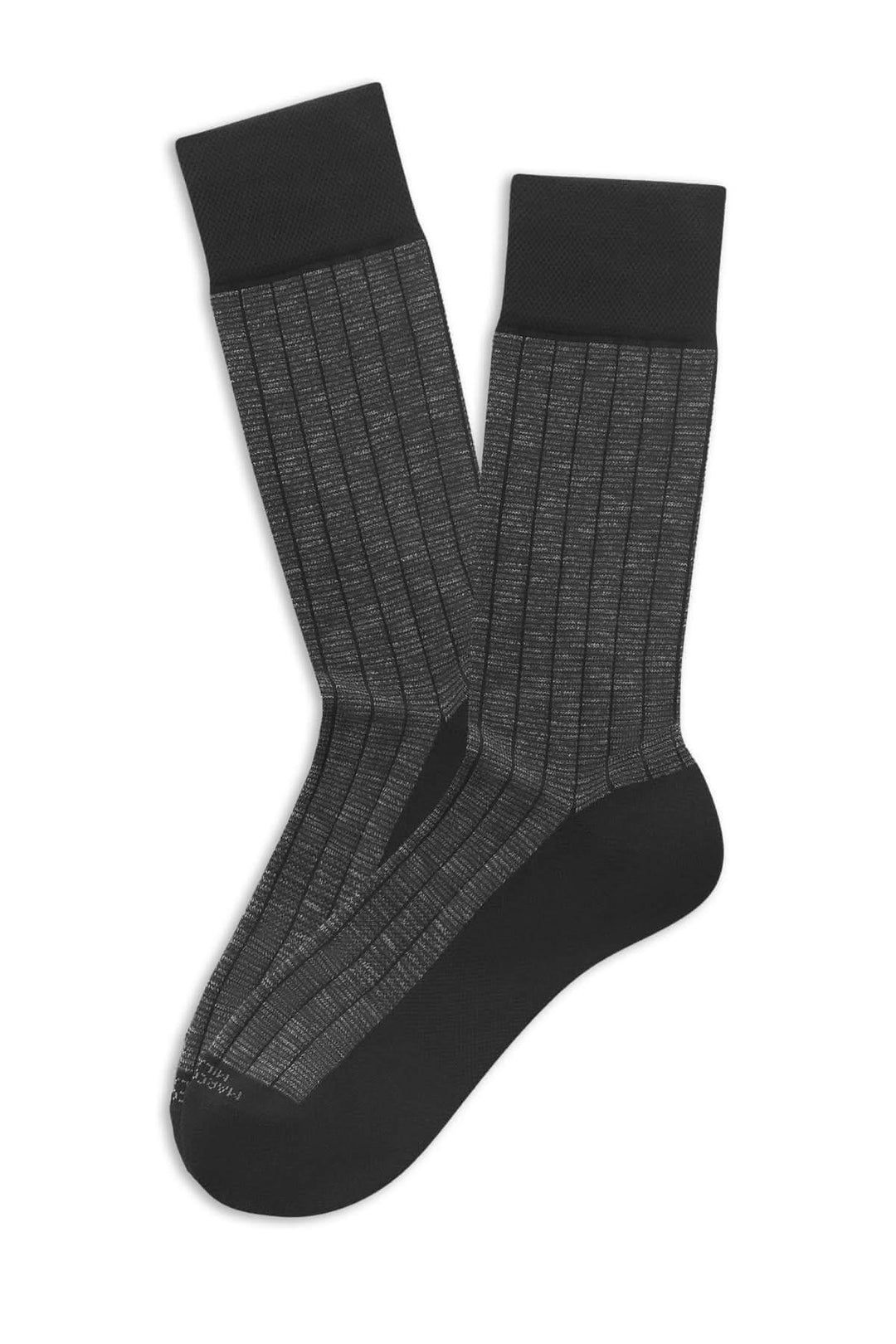 Bas côtes fines noirs élégants avec motif à côtes verticales pour un look raffiné et confortable.