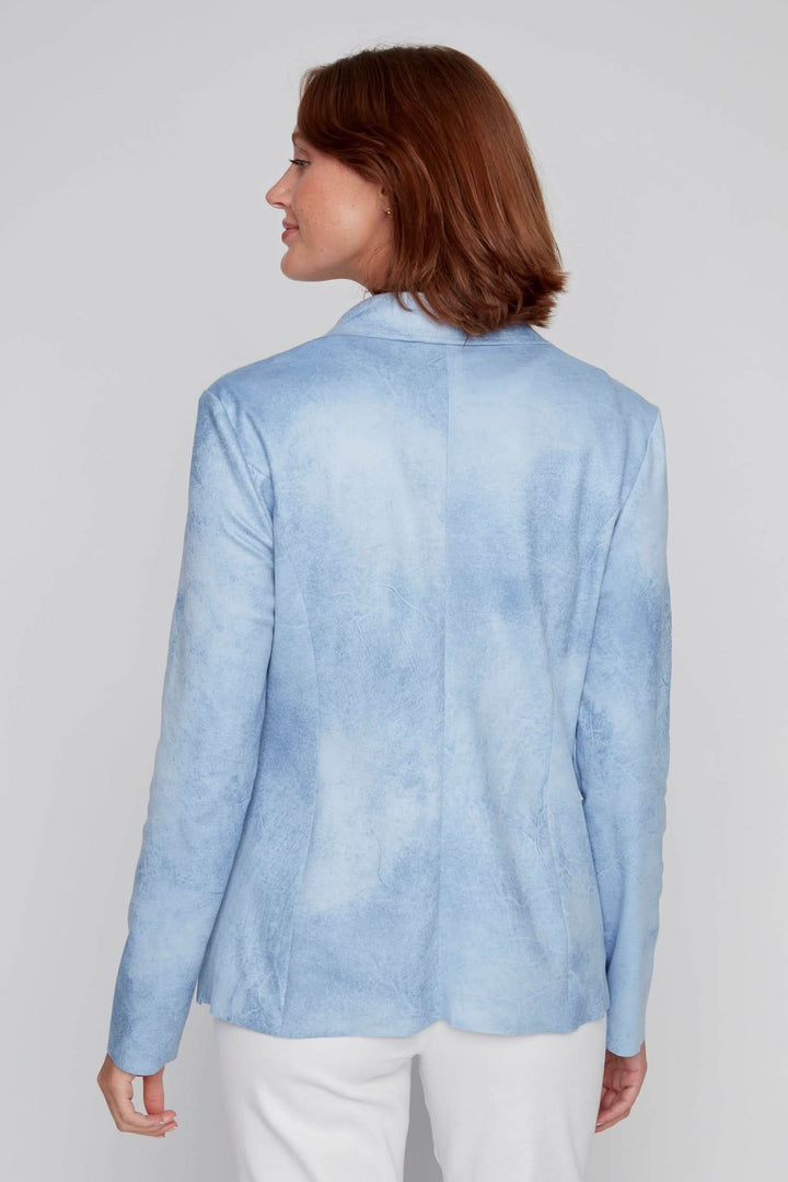 Blazer léger à l'effet texturé subtile, coupe fluide, idéal pour le bureau ou sorties décontractées.