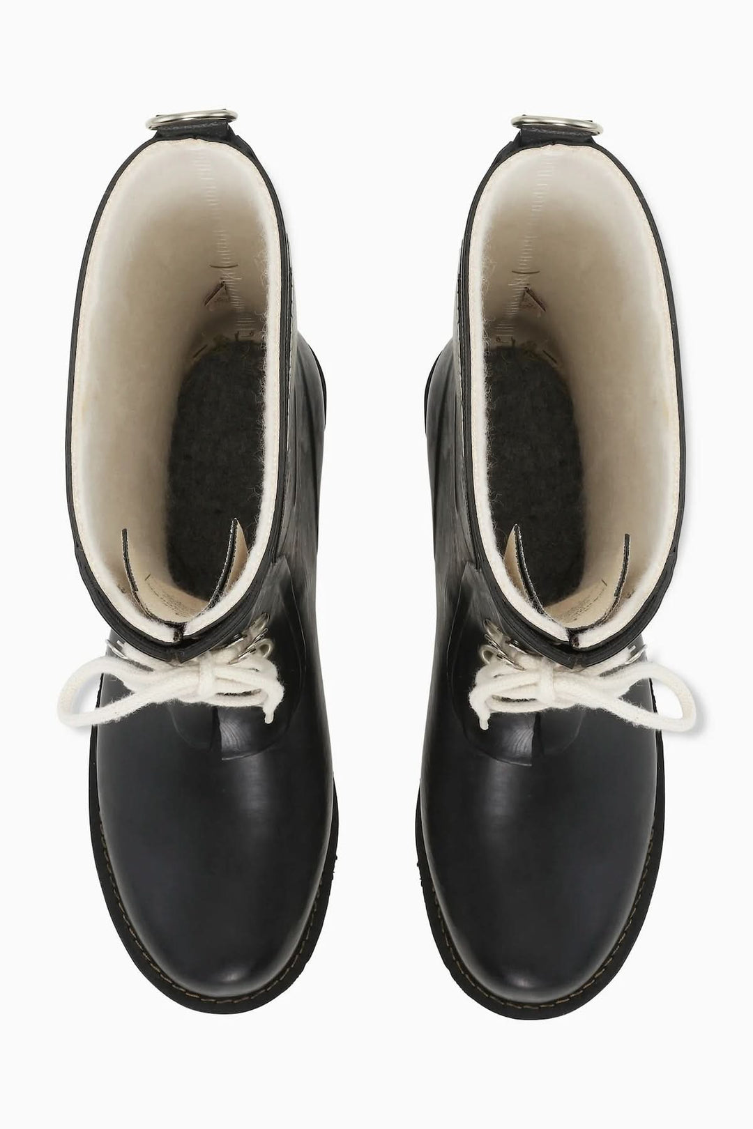 Bottes d’hiver imperméables à lacets avec doublure chaude en caoutchouc naturel, semelle antidérapante et laçage pratique pour météo froide.