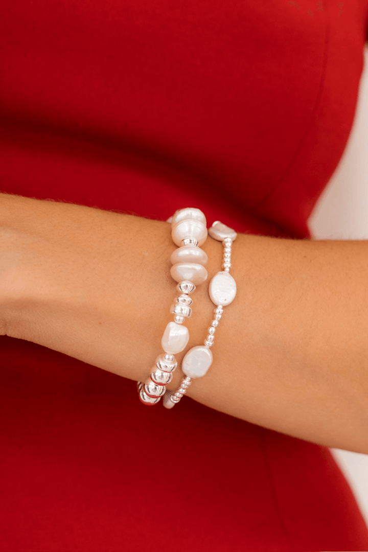 Bracelet Be United en argent sterling et perles d'eau douce, élégant et sophistiqué, collection Not So Quiet.