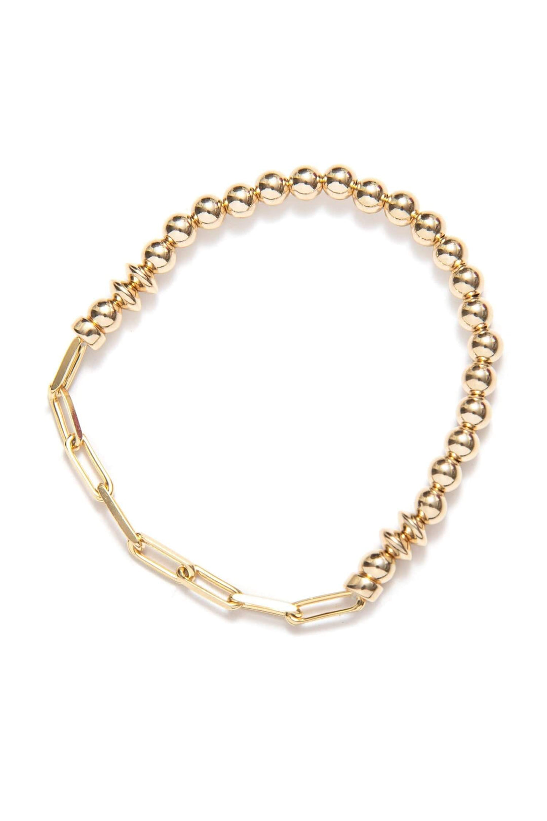 Bracelet Be Effortless en vermeil or 14 carats, style minimaliste avec détail de chaîne, chic et élégant.