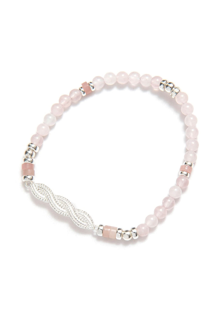 Bracelet Be Wise en quartz rose et argent sterling, symbole d'équilibre et d'harmonie.