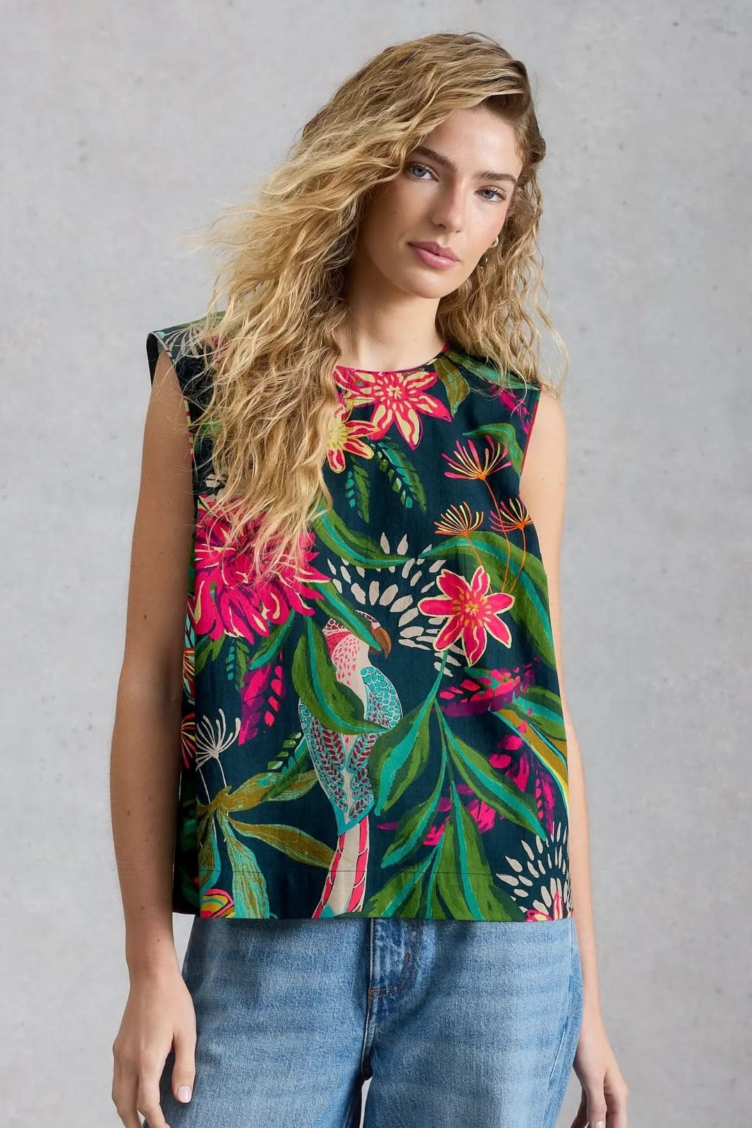 Camisole Matilda fluide imprimé tropical