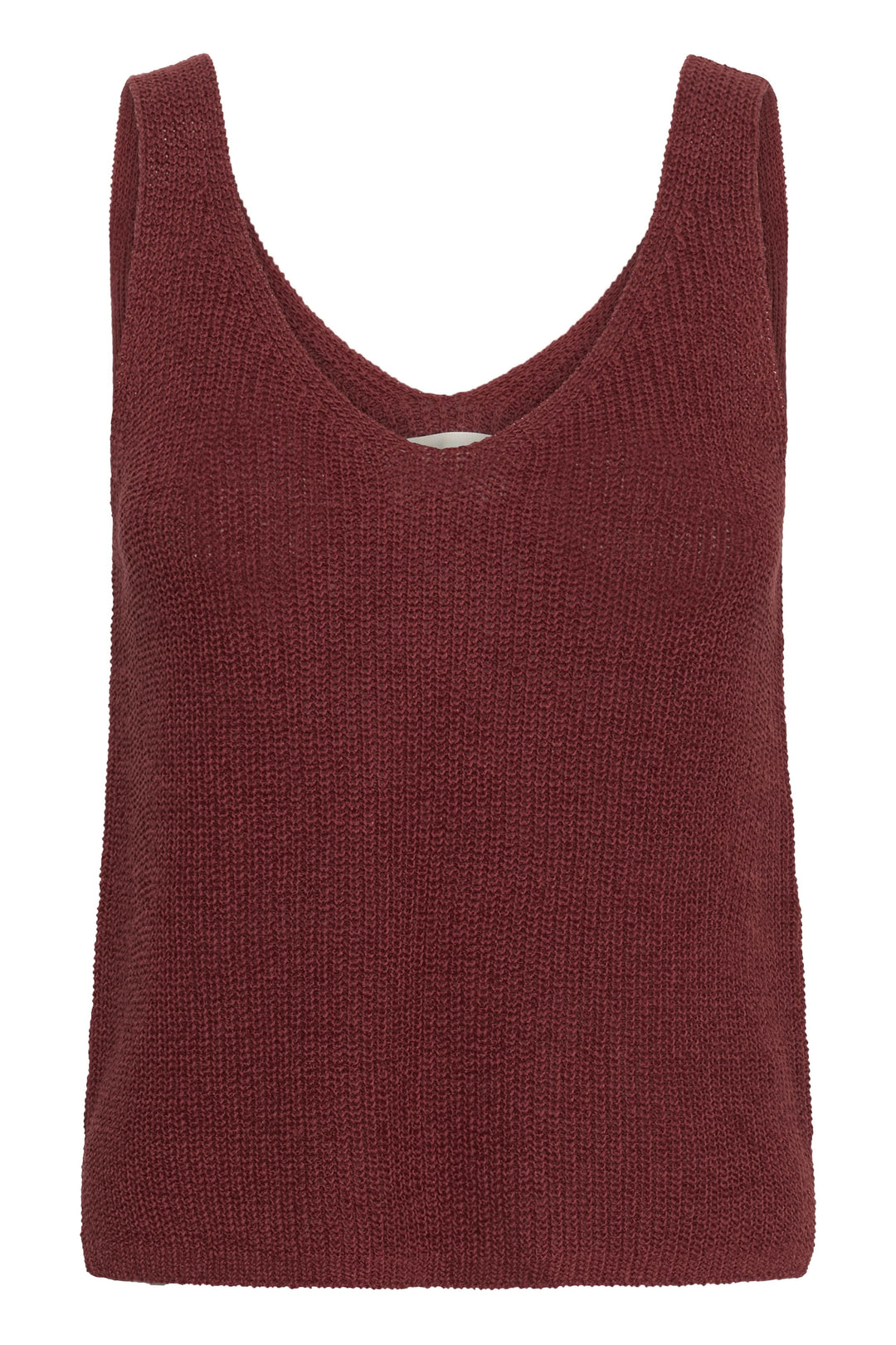 Camisole Rebecca tricotée col v sans manches en maille texturée, idéale pour un look décontracté et confortable