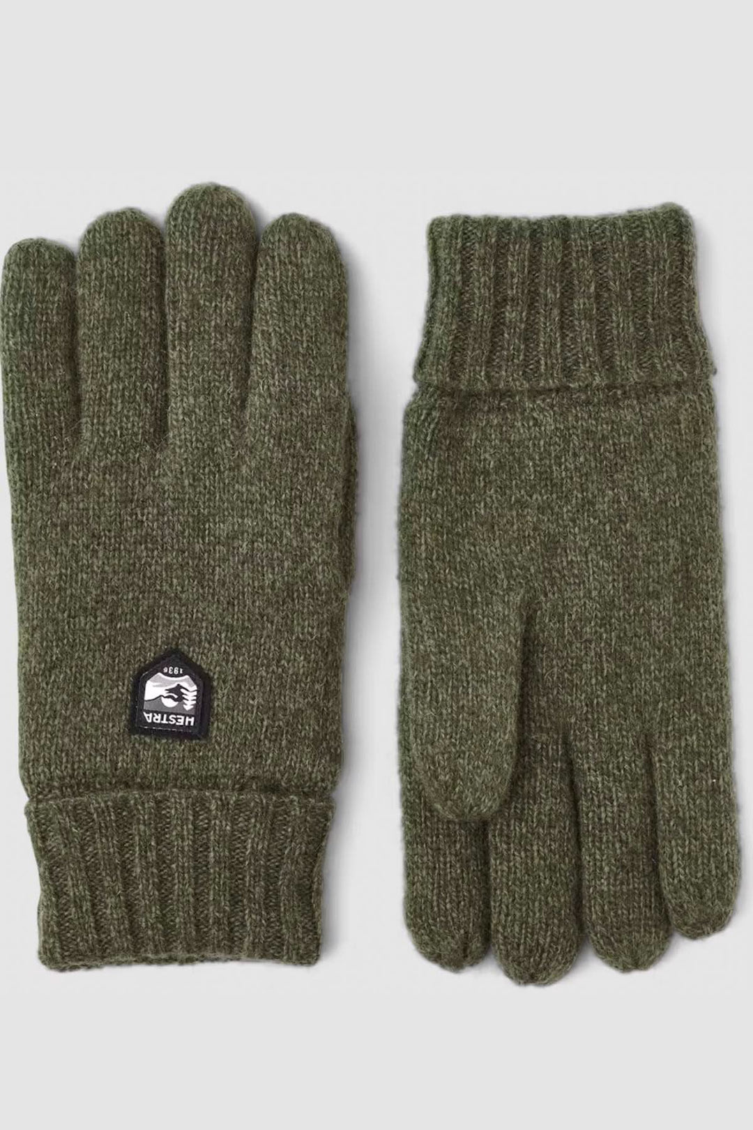 Gants en laine Shetland vert olive, doublés avec isolation Thinsulate, résistants à l'humidité.