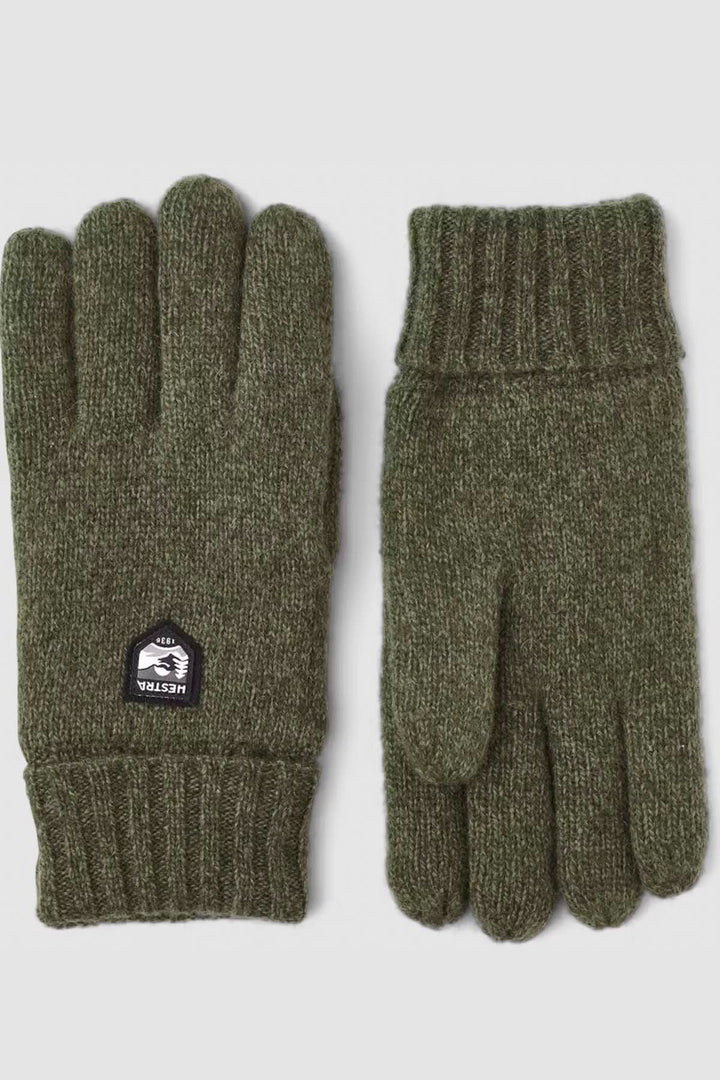 Gants en laine Shetland vert olive, doublés avec isolation Thinsulate, résistants à l'humidité.