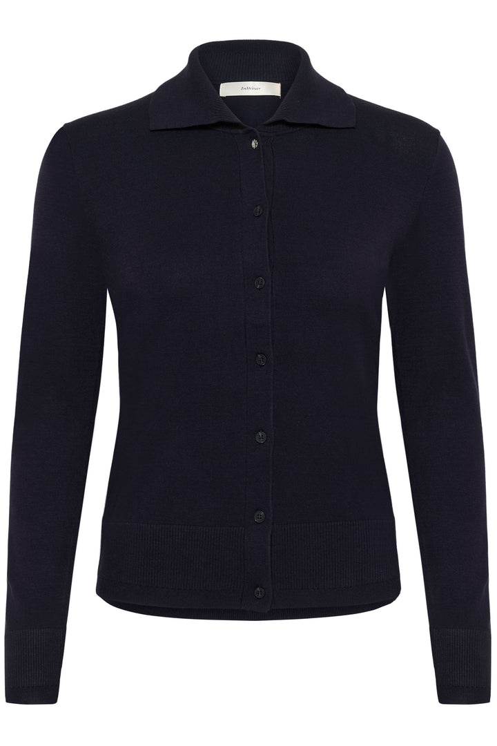 Cardigan Miko tricot fin boutonné col polo