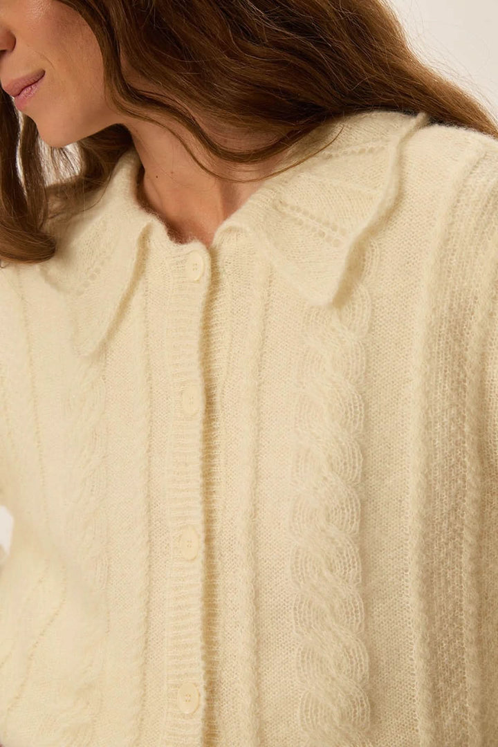 Cardigan court à col