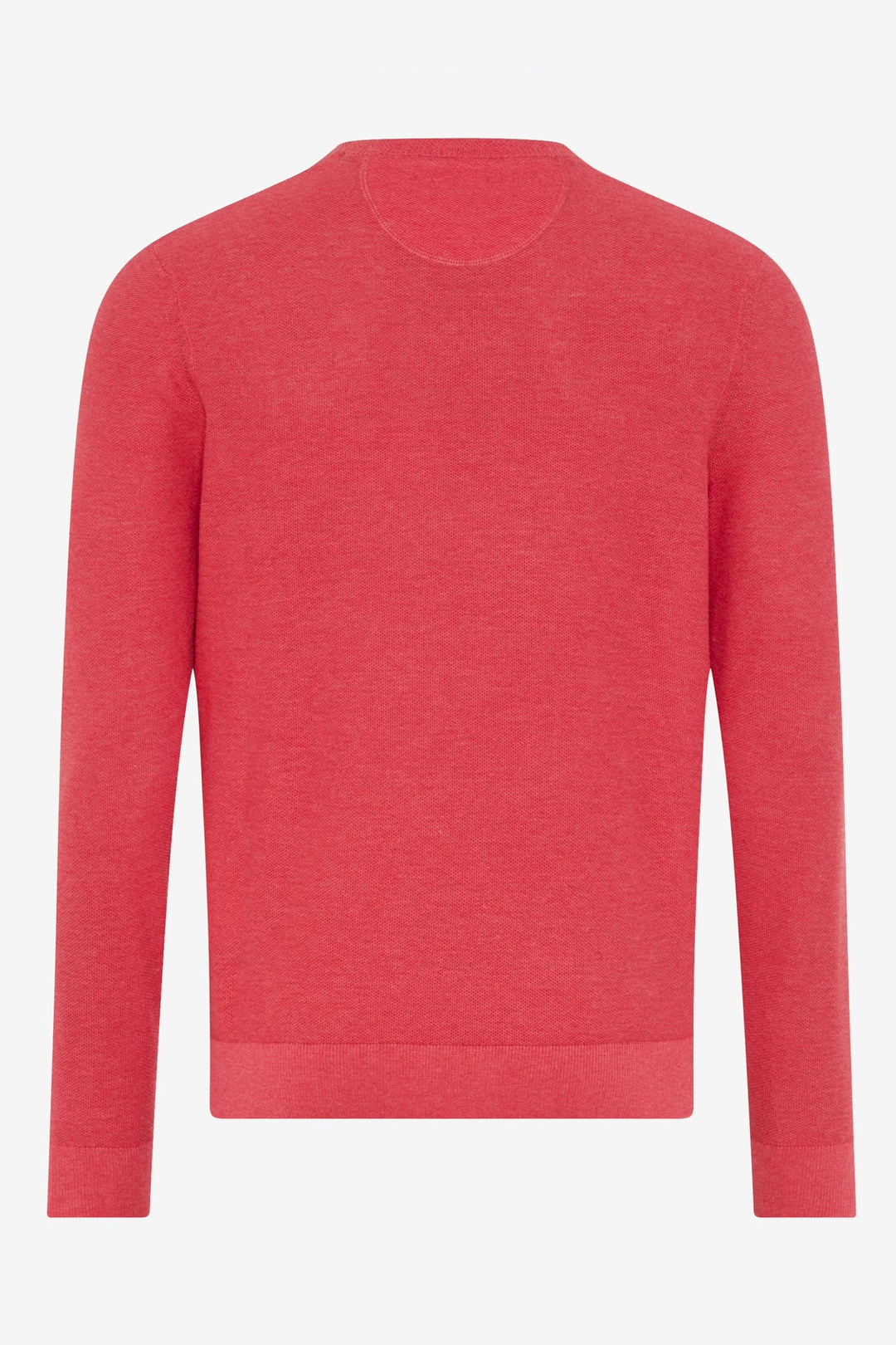 Chandail Rick en rose, à col rond côtelé et coupe droite classique, parfait pour la mi-saison.