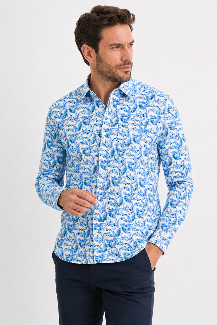Chemise manches longues à imprimé artistique
