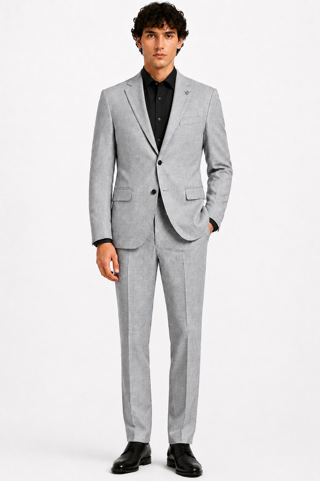 Textured formal suit