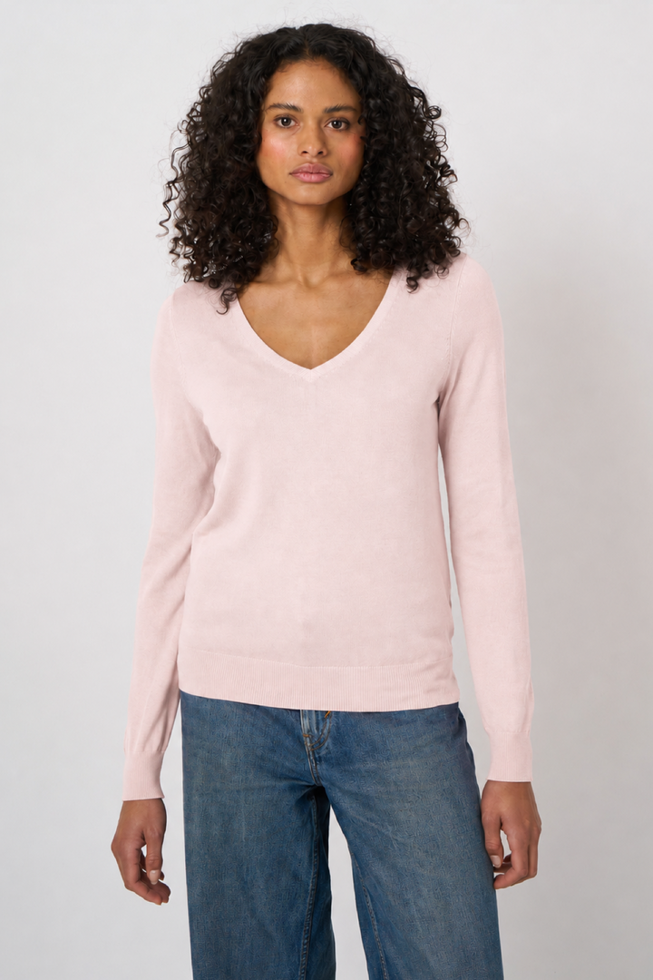 Long-sleeve V-neck sweater