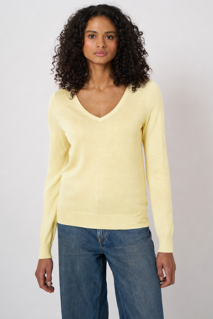 Long-sleeve V-neck sweater