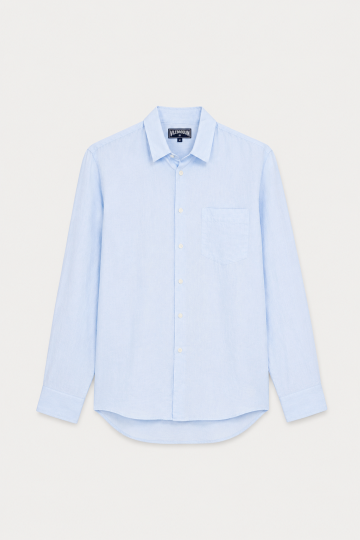 Linen shirt with a chest pocket