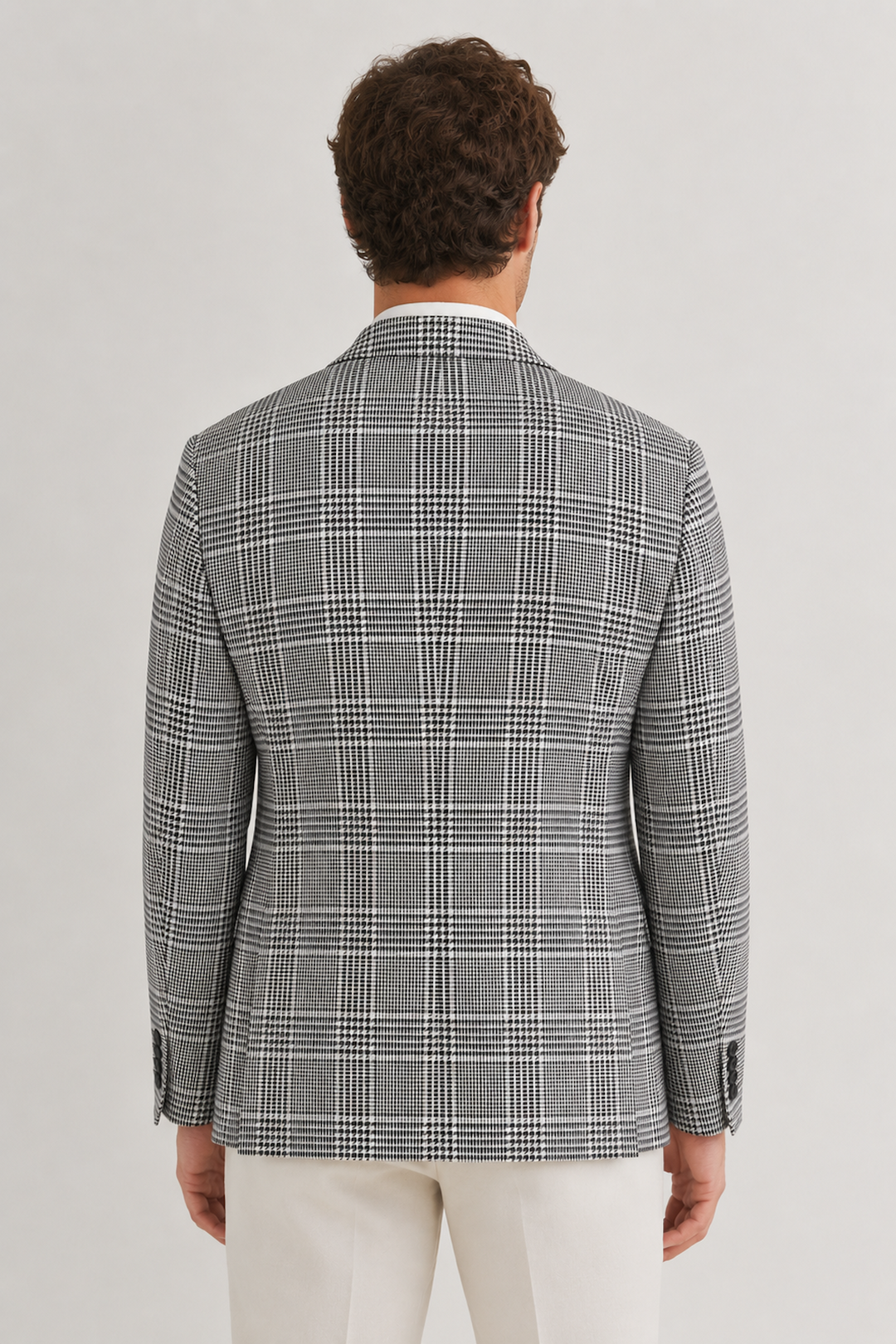 Cotton and linen Prince of Wales check jacket