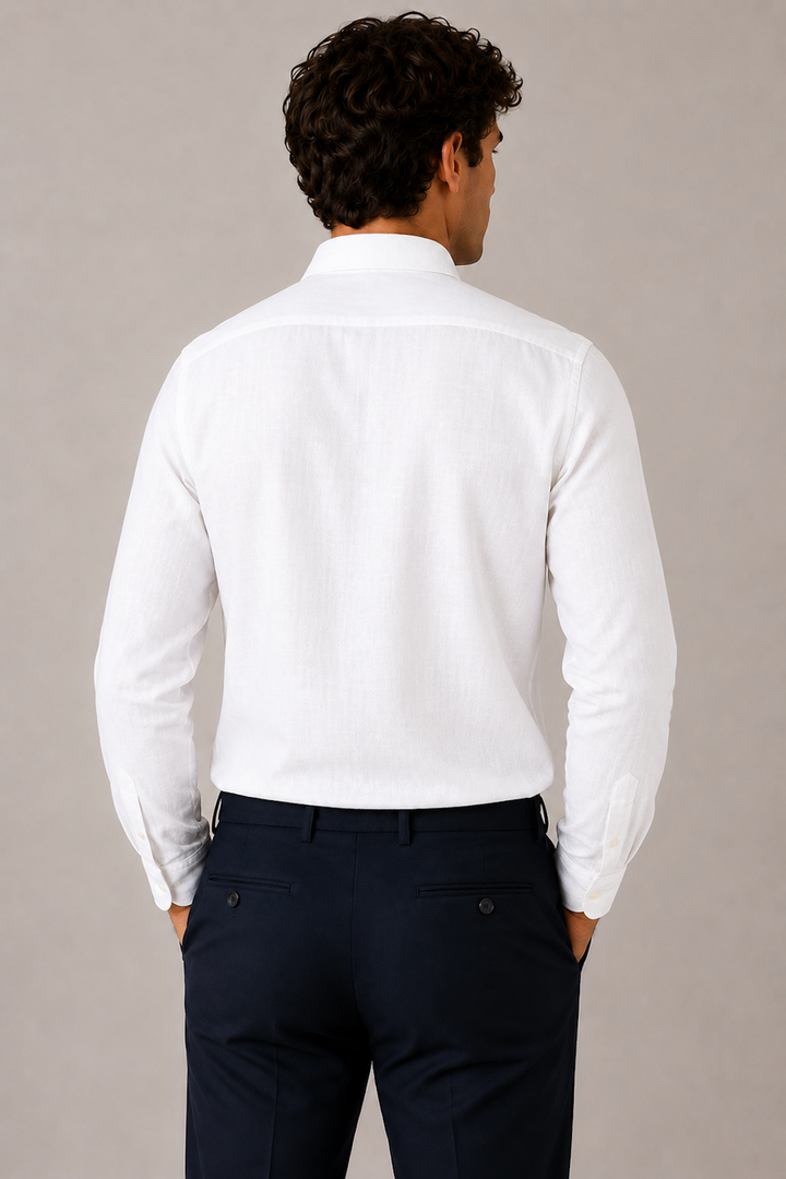 Long-sleeve chambray shirt