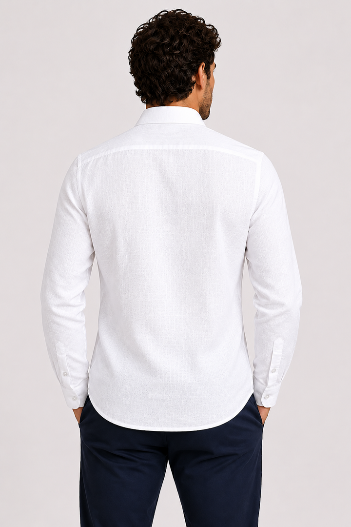 Linen-look casual shirt