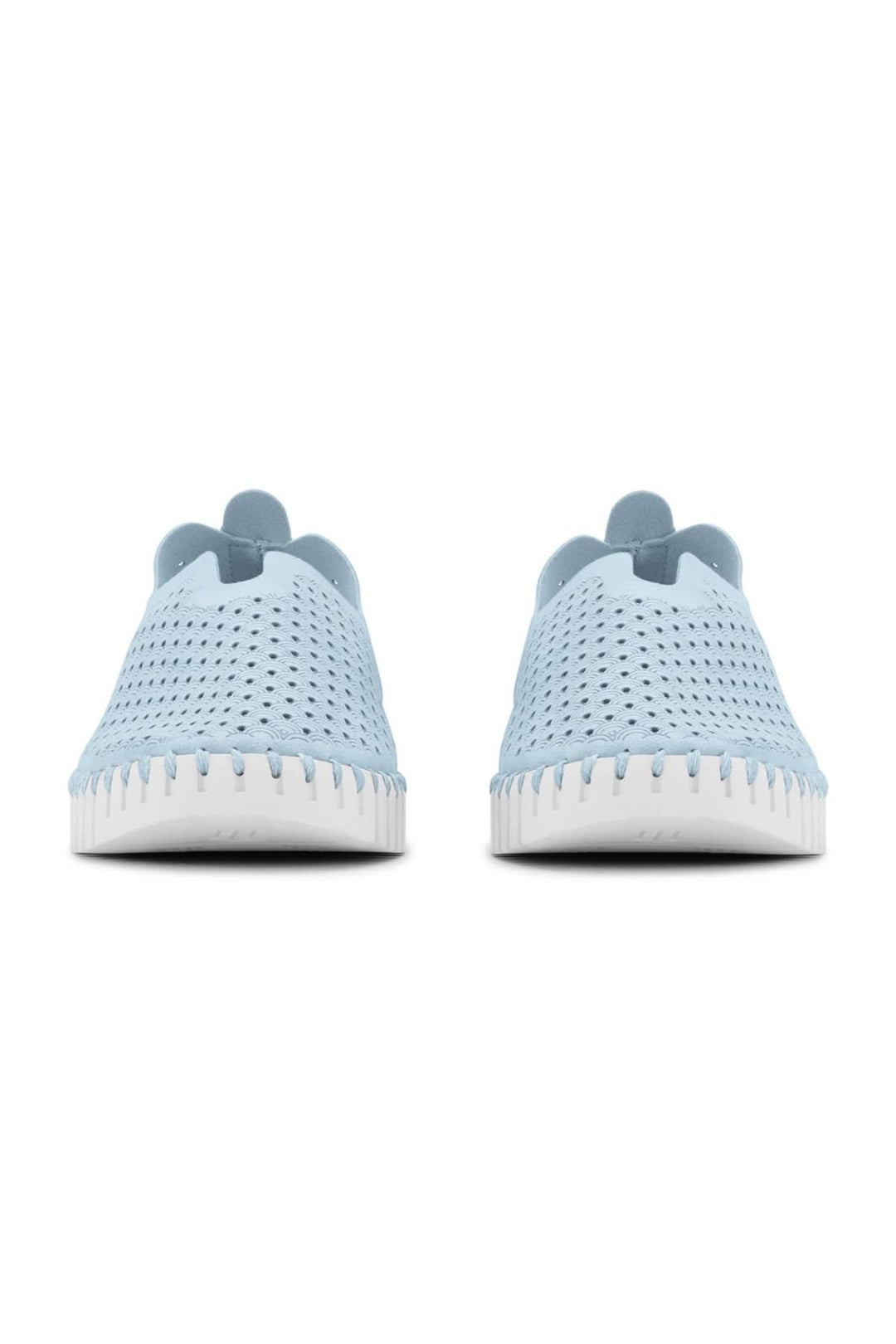 Chaussures tulipe légères Ilse Jacobsen en microfibre recyclée, couleur bleue, vue de face.