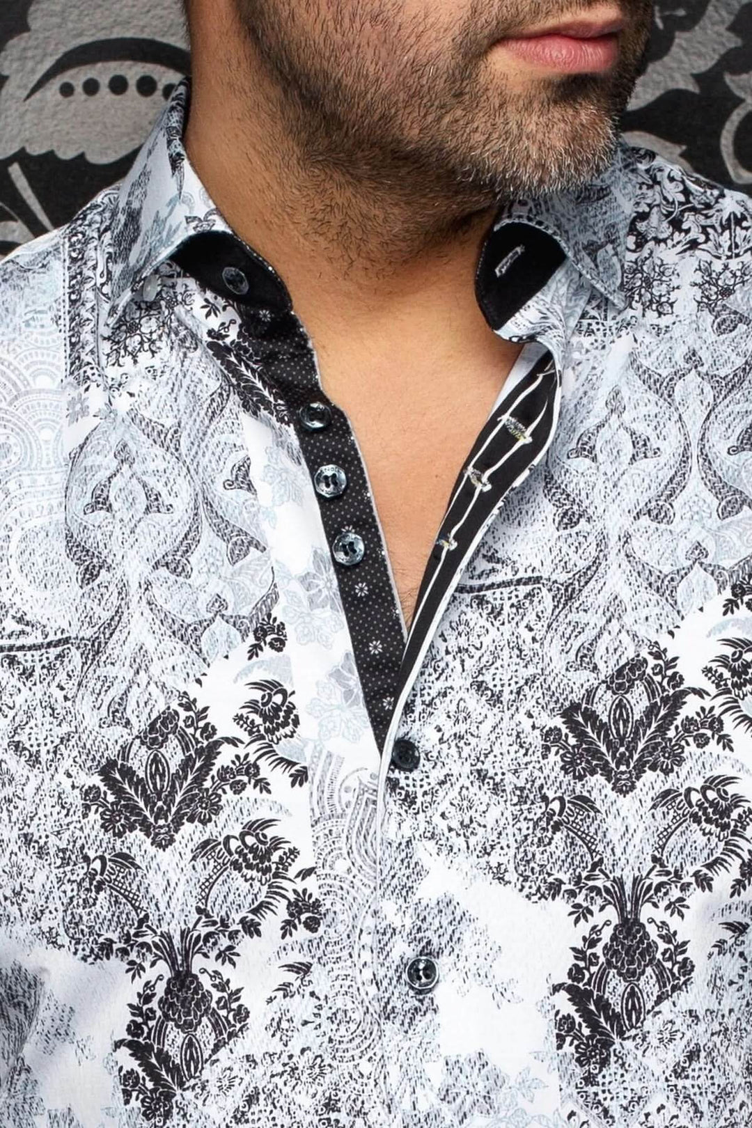 Chemise CASCAIS à imprimé artistique sophistiqué, coupe ajustée moderne, idéale pour un look élégant au bureau ou en sortie.