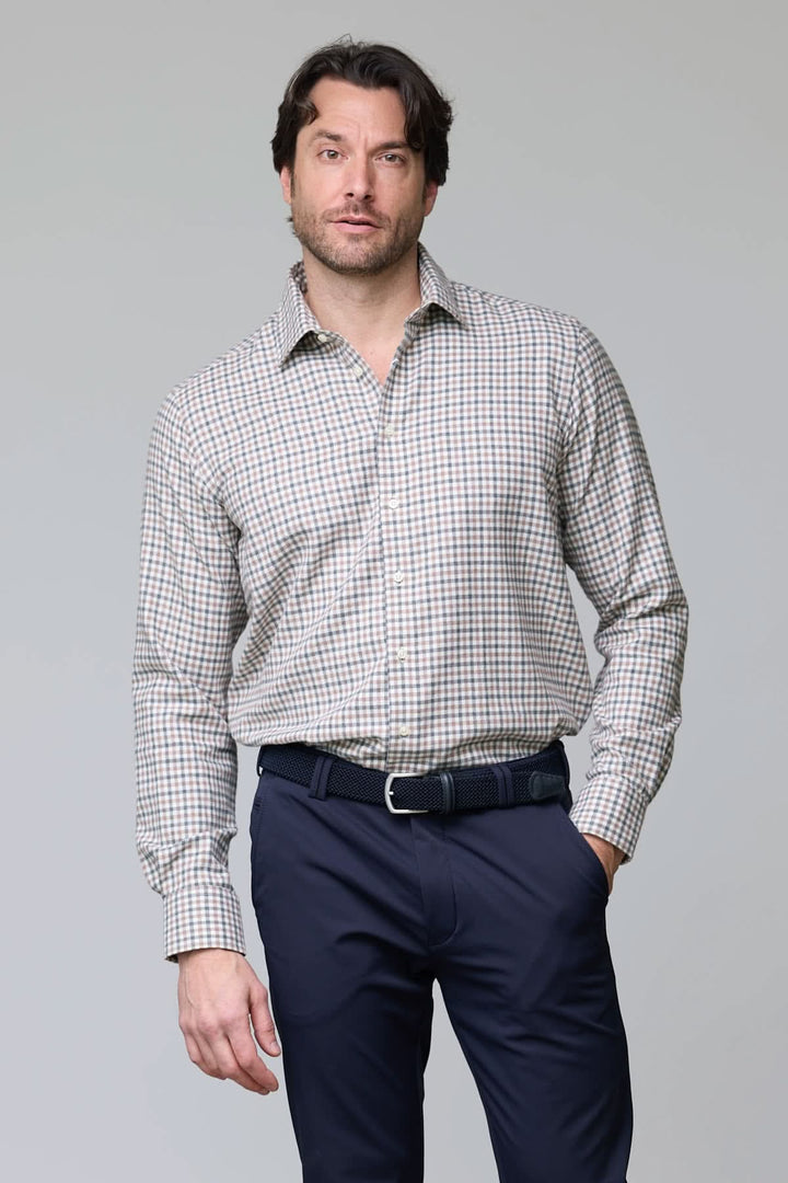 Chemise à carreaux mini-vichy en flanelle