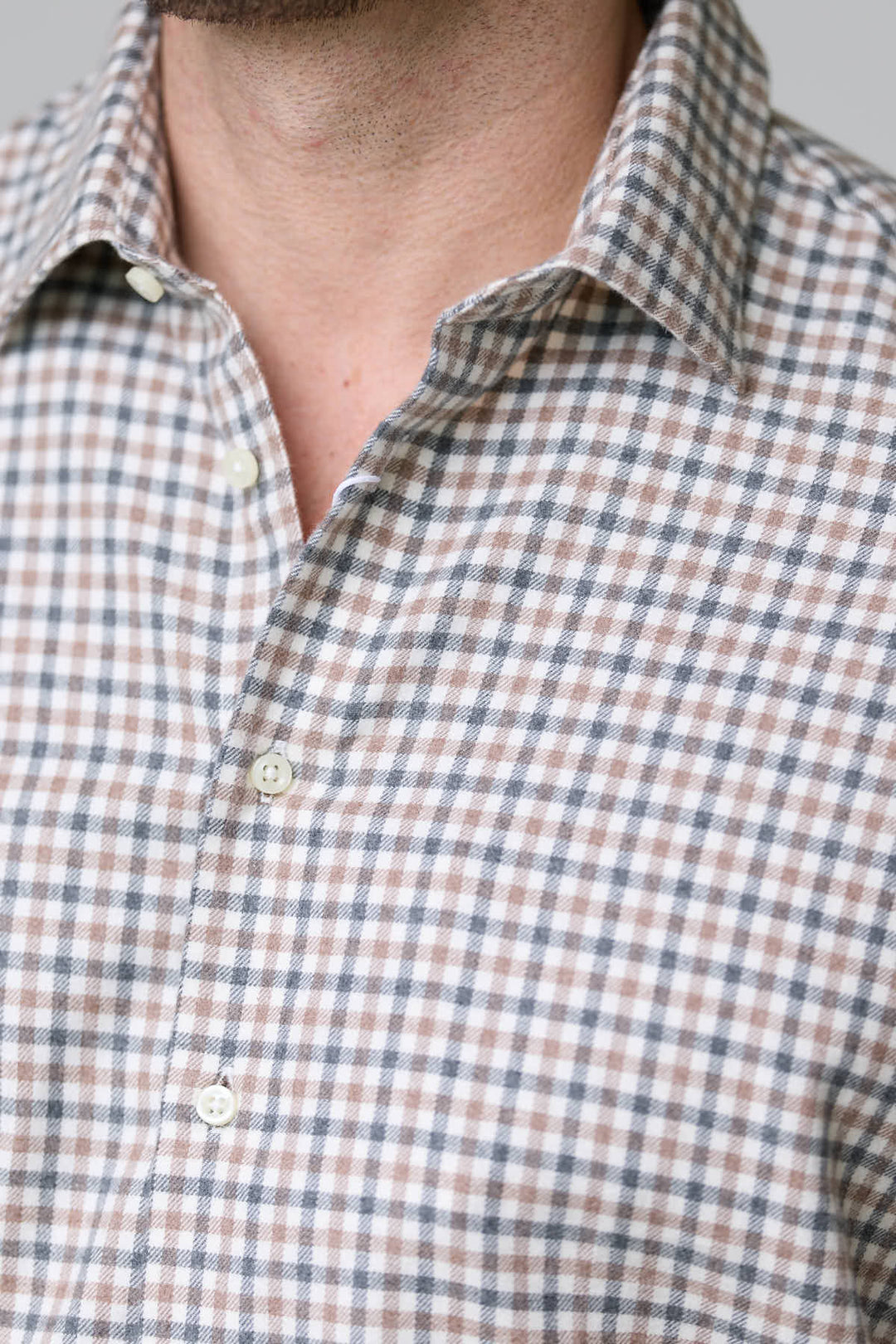Chemise à carreaux mini-vichy en flanelle