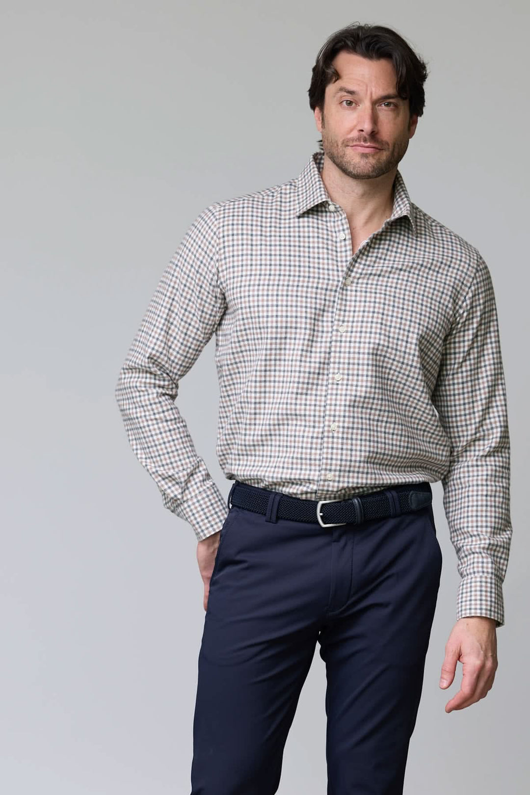 Chemise à carreaux mini-vichy en flanelle