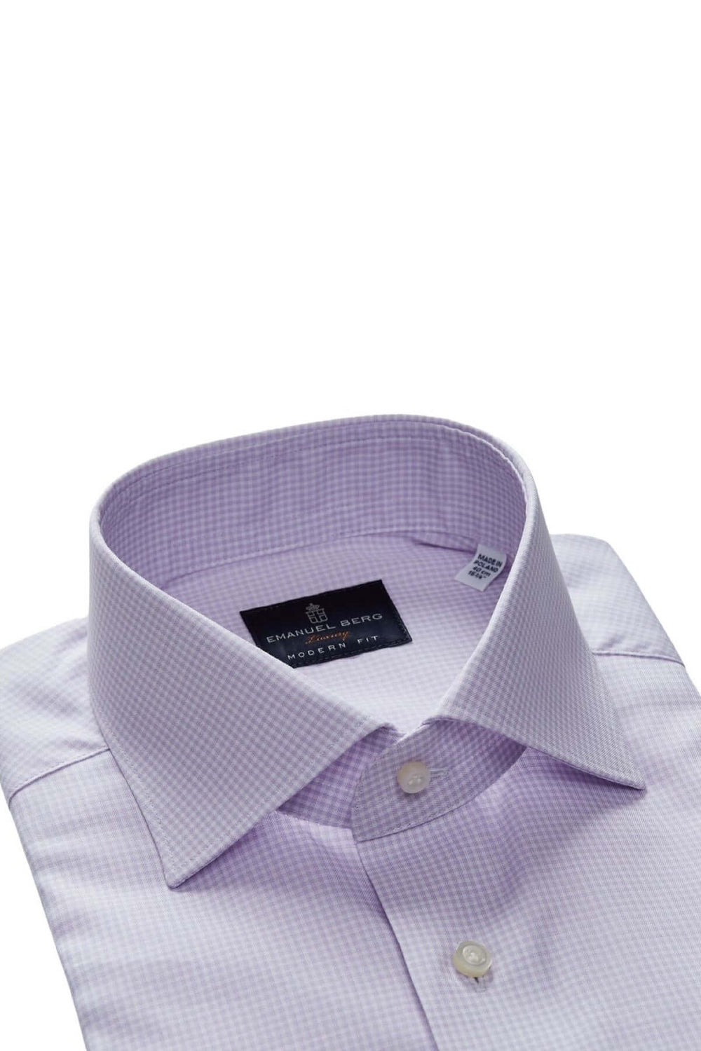 Chemise à carreaux raffinée en twill extensible avec col Rialto, élégante et confortable.