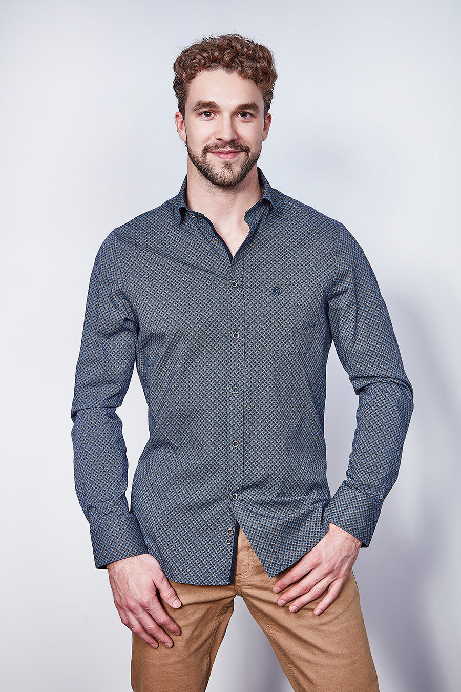 Chemise imprimée à motif géométrique