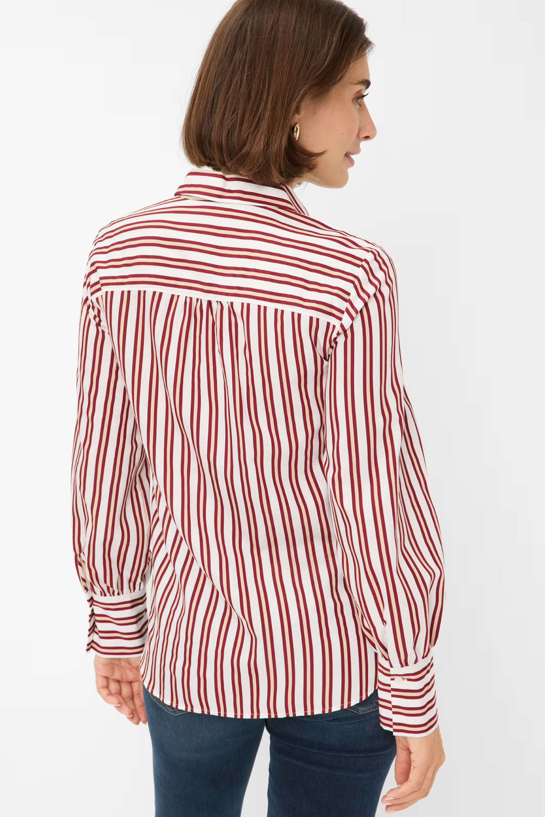 Vue de dos de la Chemise ligné Vic rayée, élégante et confortable, parfaite pour un style bureau ou décontracté.