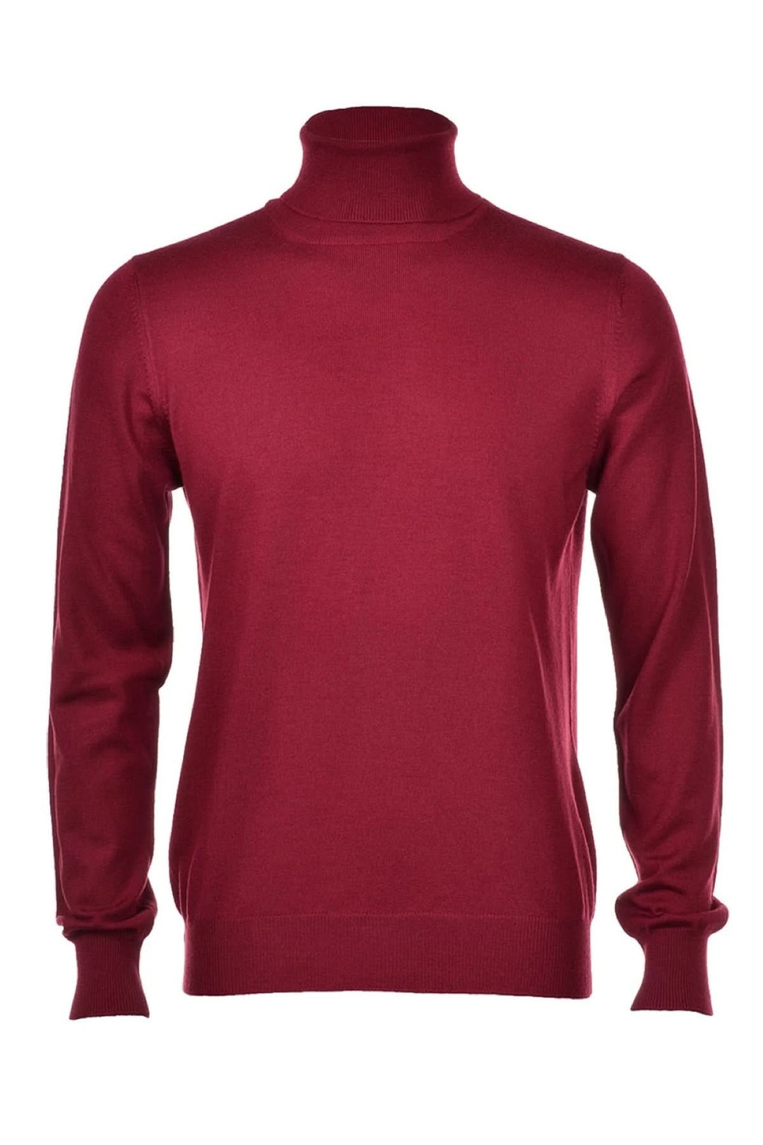 Col roulé classique en laine fine, couleur bordeaux, parfait pour des occasions habillées ou décontractées.
