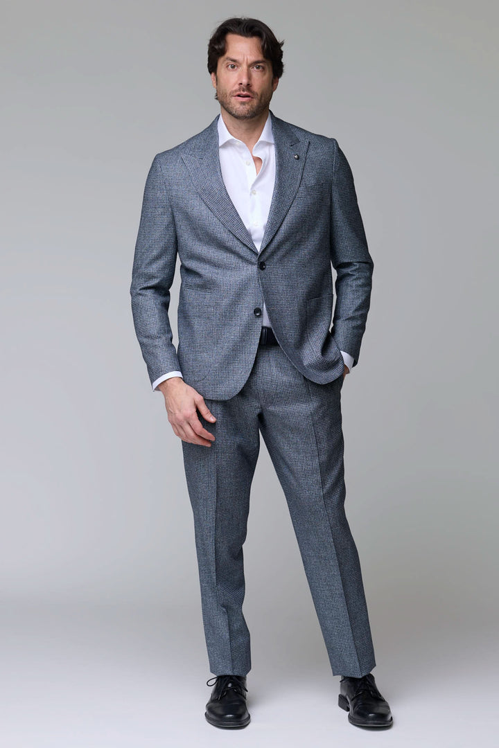 Complet à motif micro-carreaux