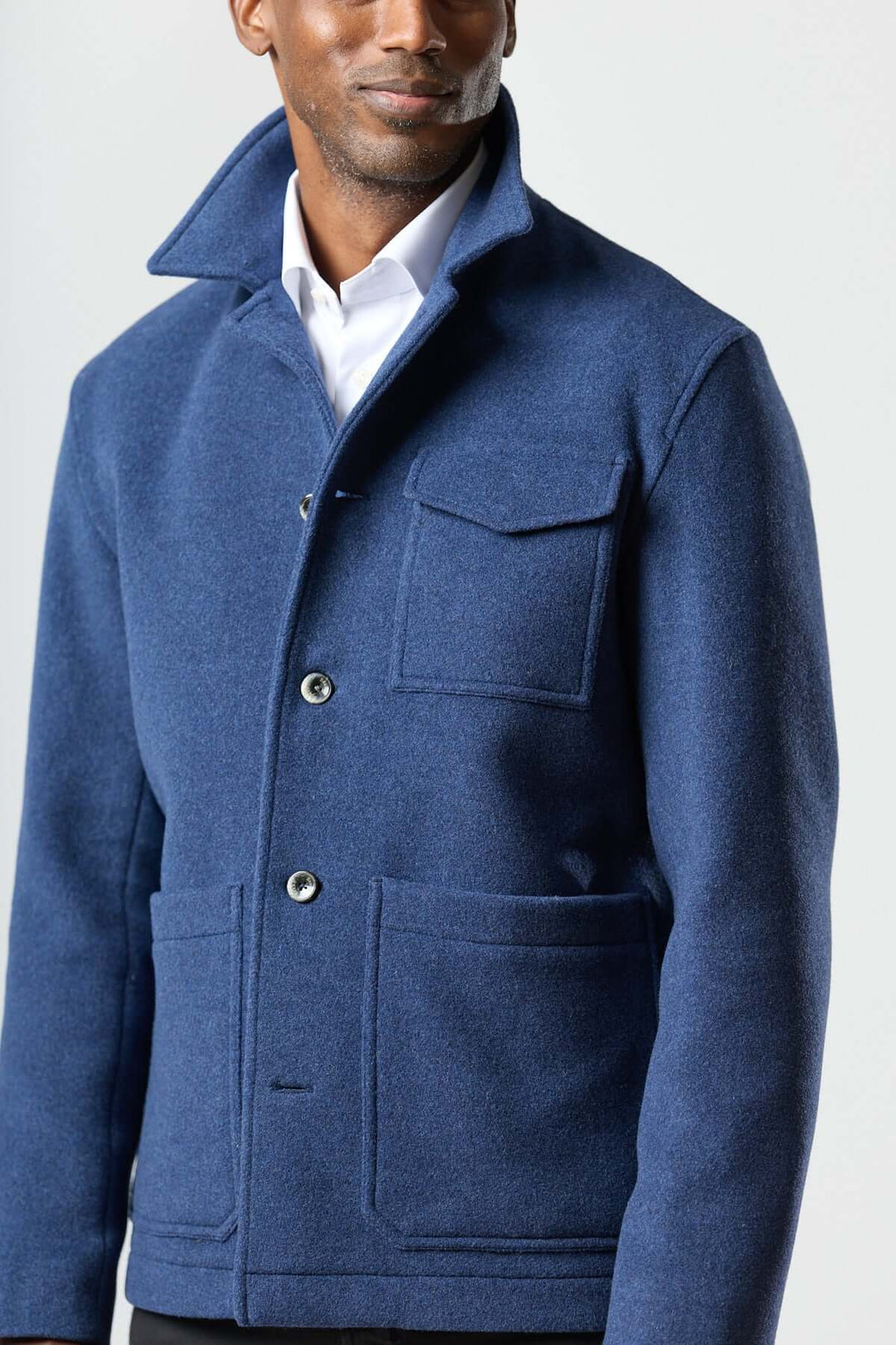 Veste en laine à poches plaquées