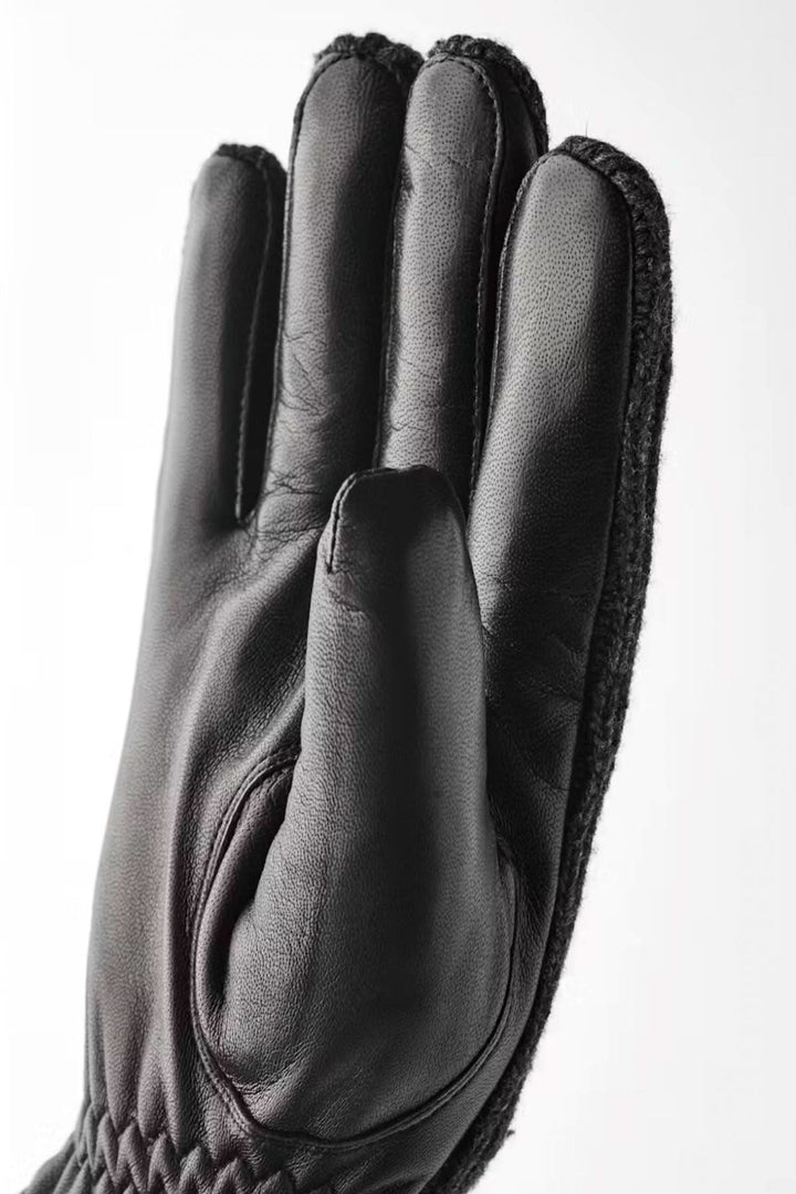 Gants de cuir Christopher, main en cuir avec revers tricoté, design sportif et confortable, parfaits pour l'hiver.