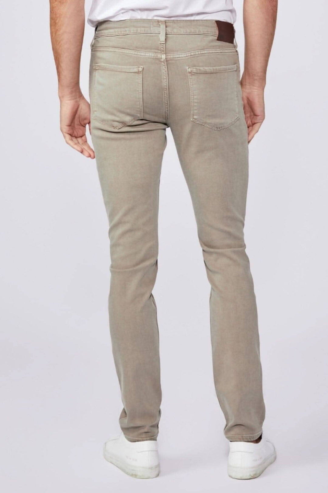 Jean Lennox Vintage Beige, coupe slim ajustée, vue arrière, denim confortable et extensible.