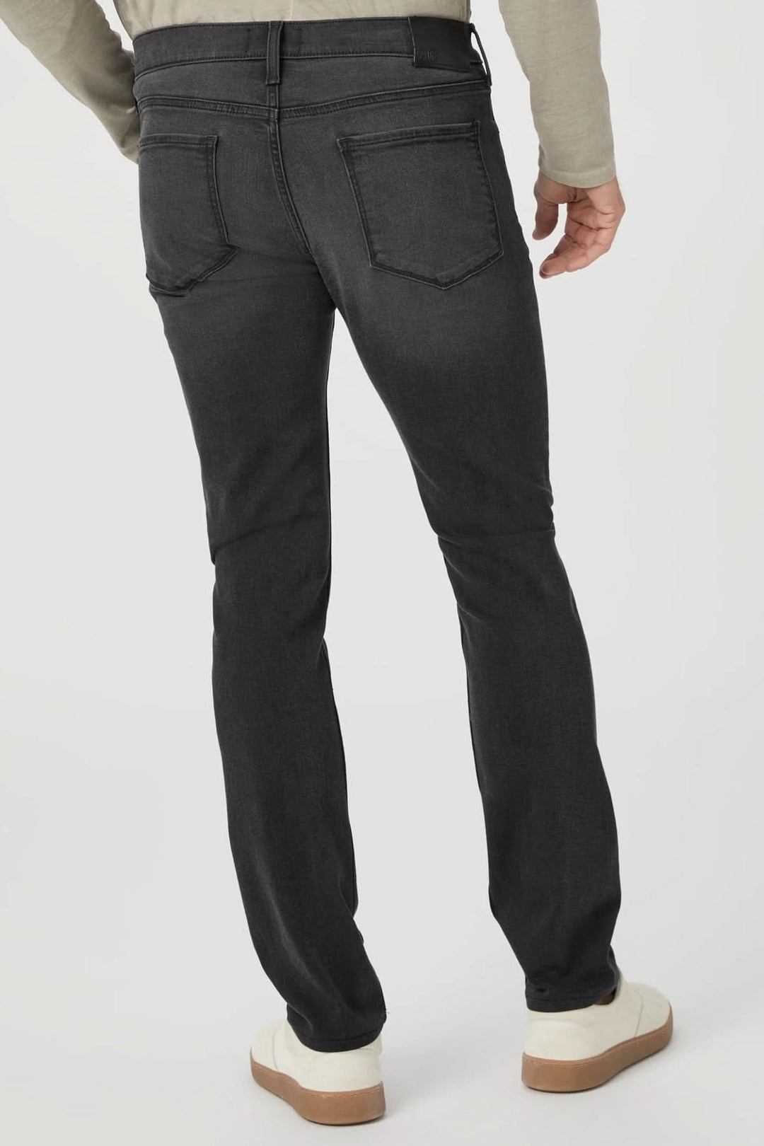 Jean slim noir délavé Lennox, vue arrière, en denim TRANSCEND pour confort optimal au quotidien.