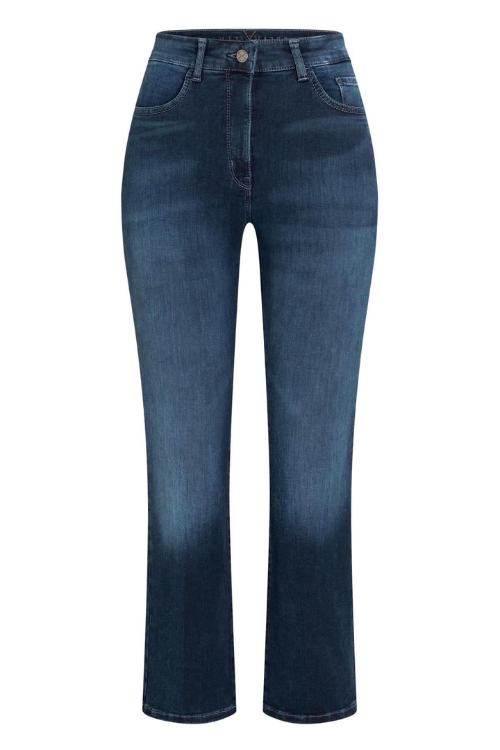 Jean Dream Kick pantalon coupe droite évasé, tissu denim élastique, taille normale, cinq poches, détails clous.