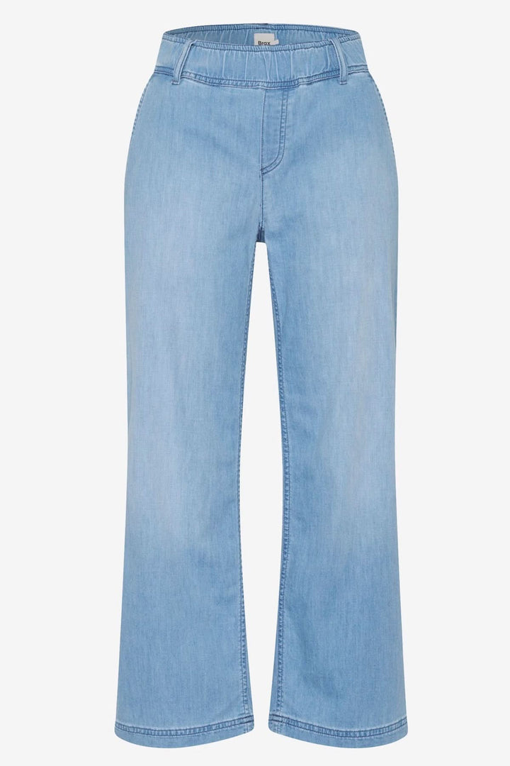 Jeans MAINE S en denim clair, pantalon large coupe droite avec taille standard et poches arrière.